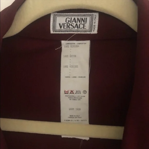 GIANNI VERSACE] By Gianni Versace Navy Burgundy Jersey Button down shirt